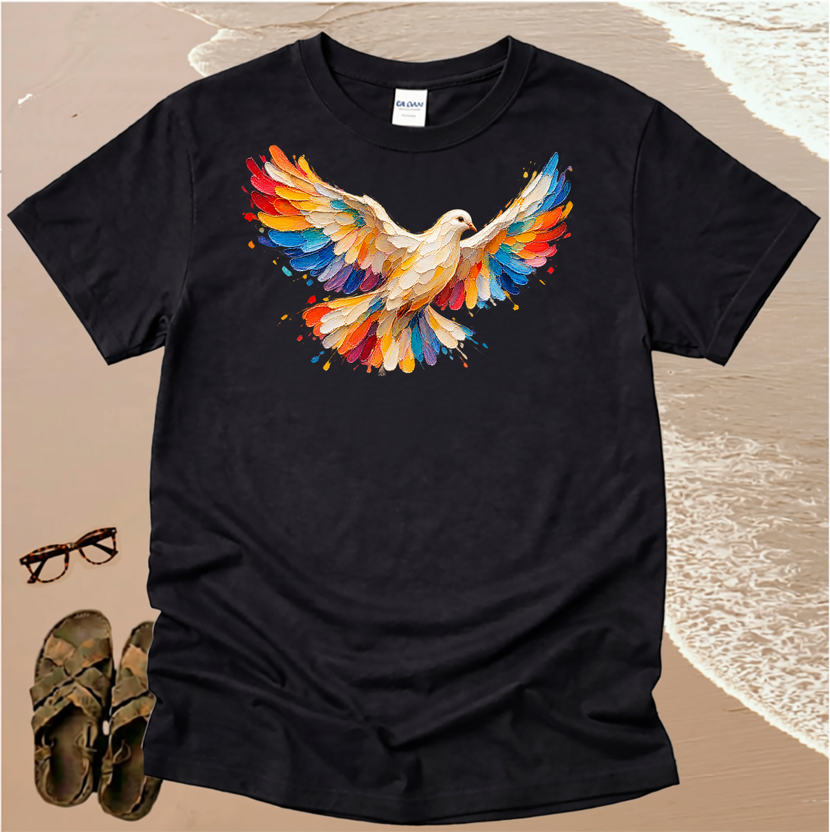 Broad Stroke Textured Dove - Christian T-Shirt