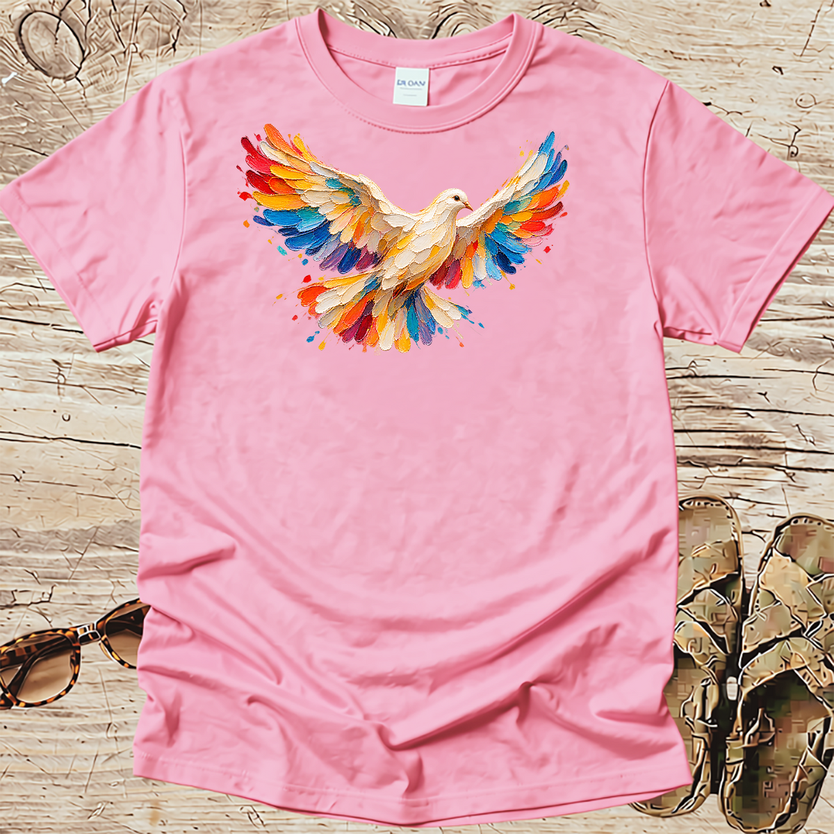 Broad Stroke Textured Dove - Christian T-Shirt