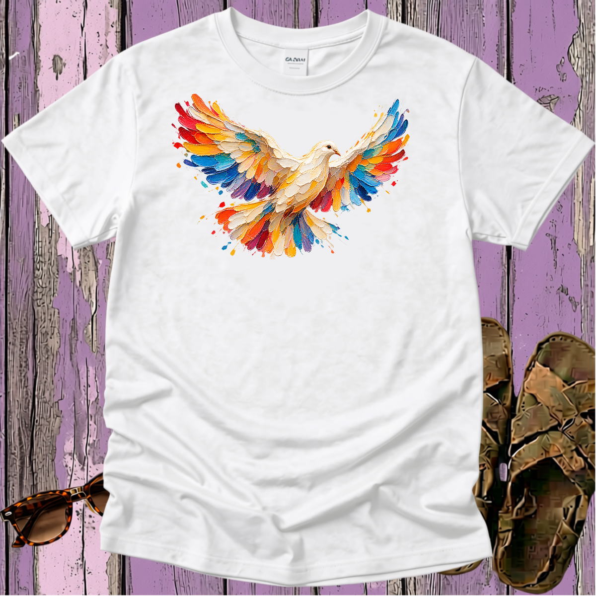Broad Stroke Textured Dove - Christian T-Shirt