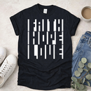 Hidden Faith Hope Love in Negative Space - Christian T-Shirt
