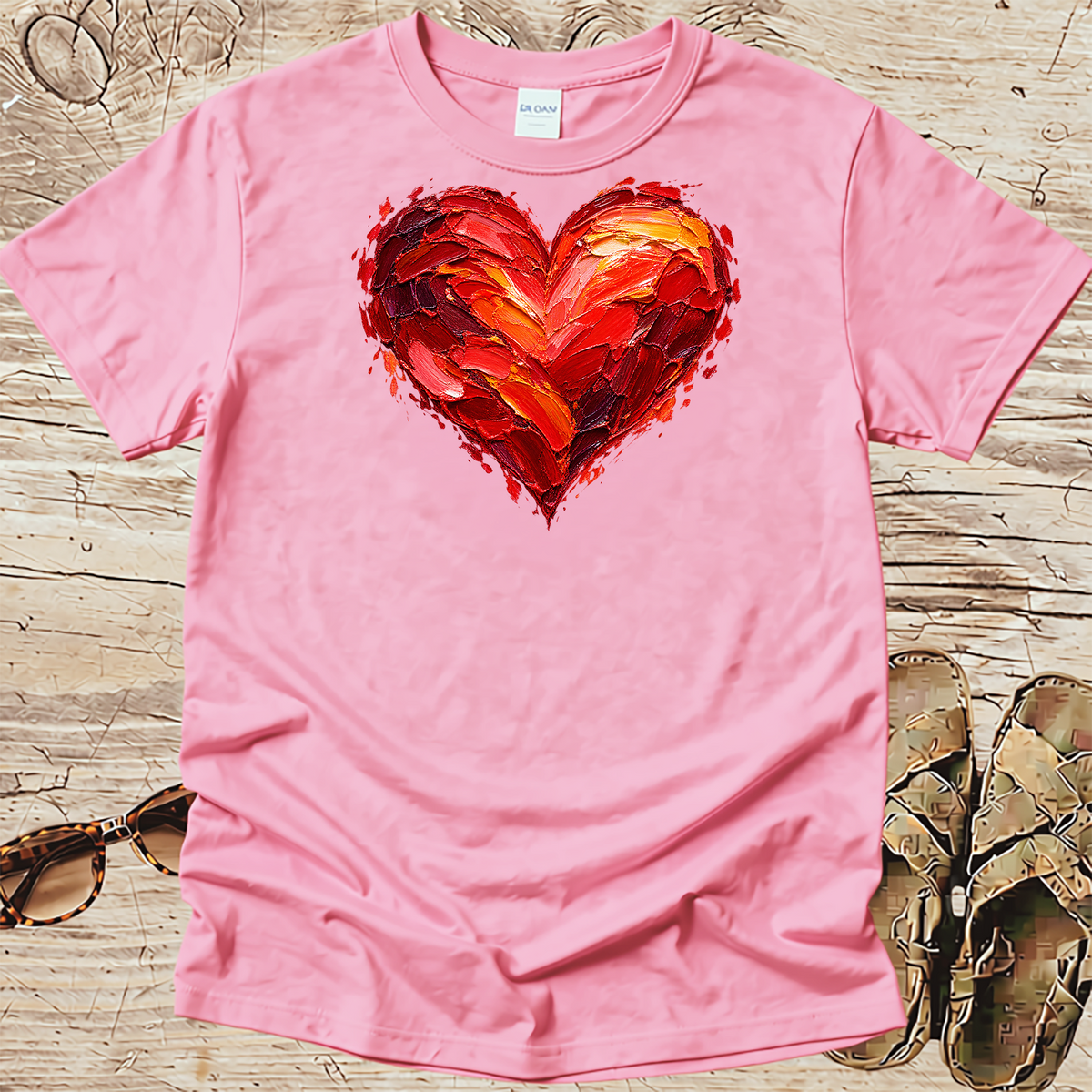 Broad Stroke Texture Heart - Christian T-Shirt