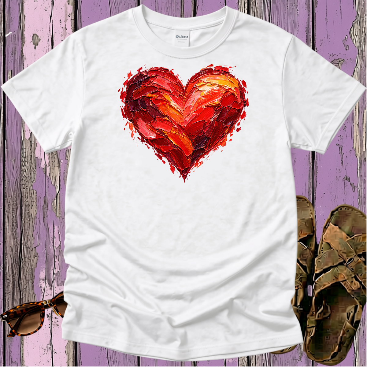 Broad Stroke Texture Heart - Christian T-Shirt