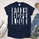Hidden Faith Hope Love in Negative Space - Christian T-Shirt