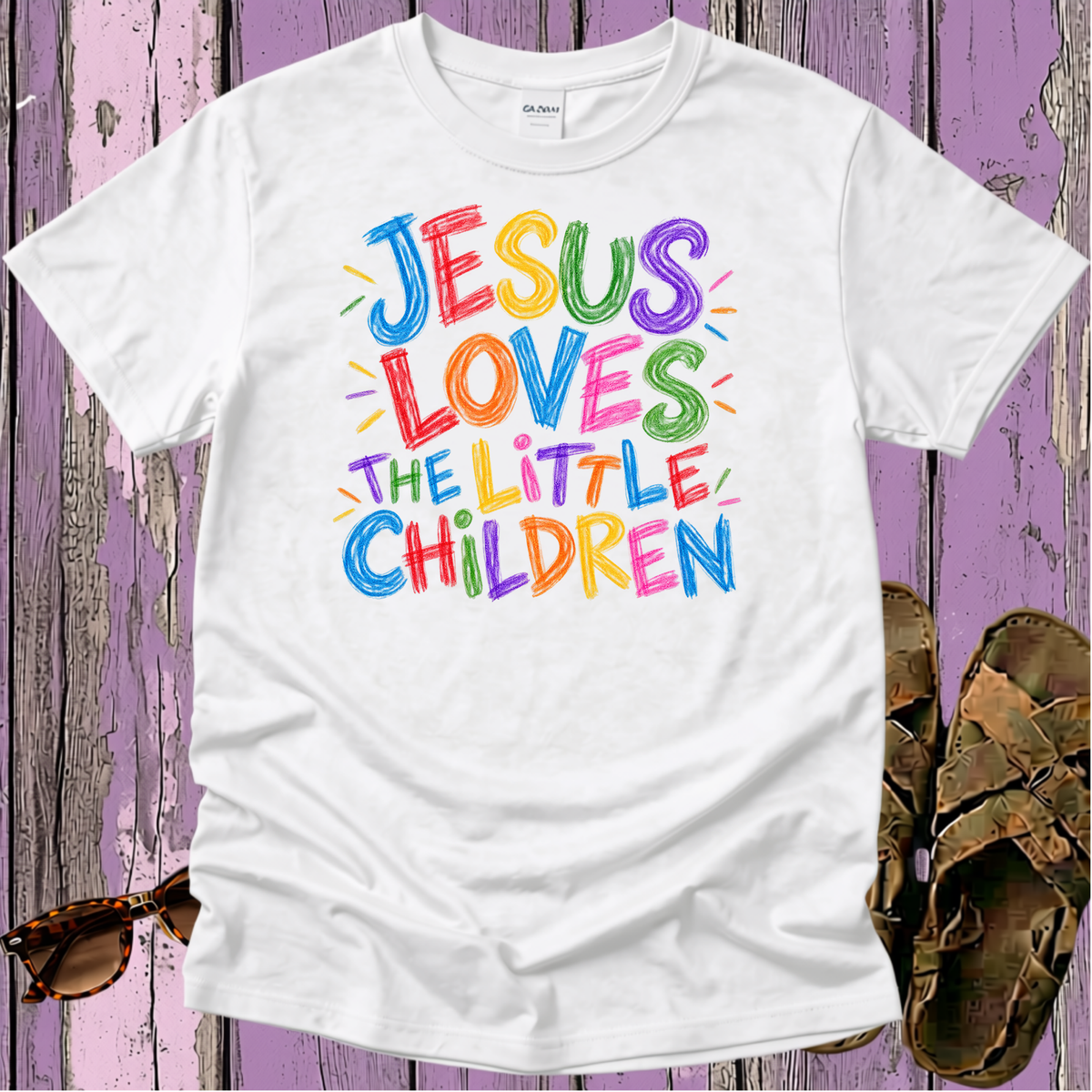 Jesus Love The Little Children - Christian Hymn Shirt