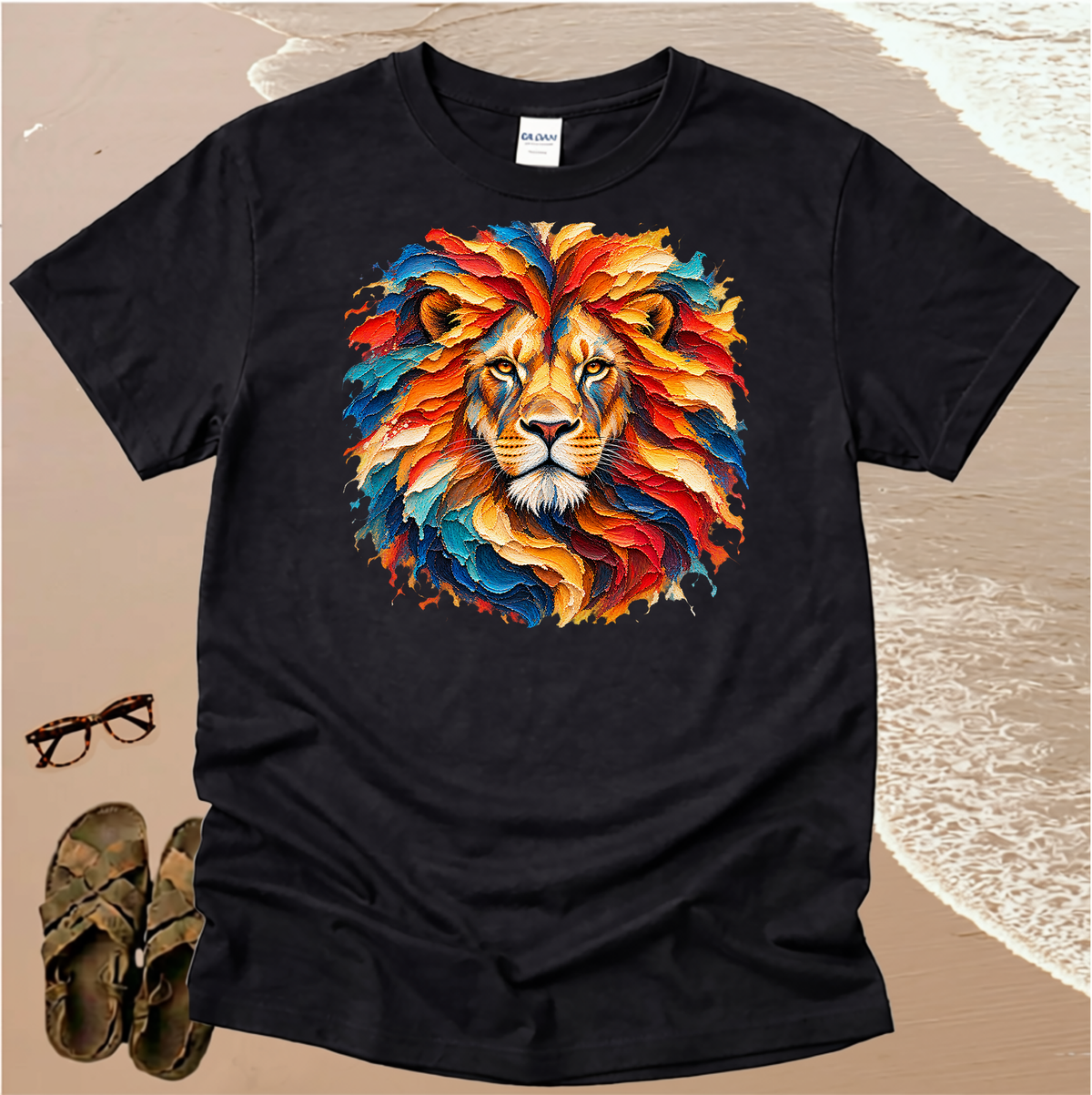 Broad Stroke Textured Lion - Christian T-Shirt