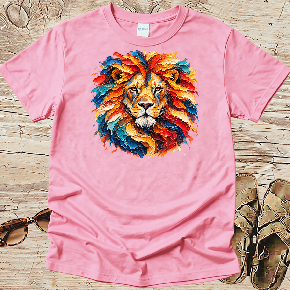 Broad Stroke Textured Lion - Christian T-Shirt