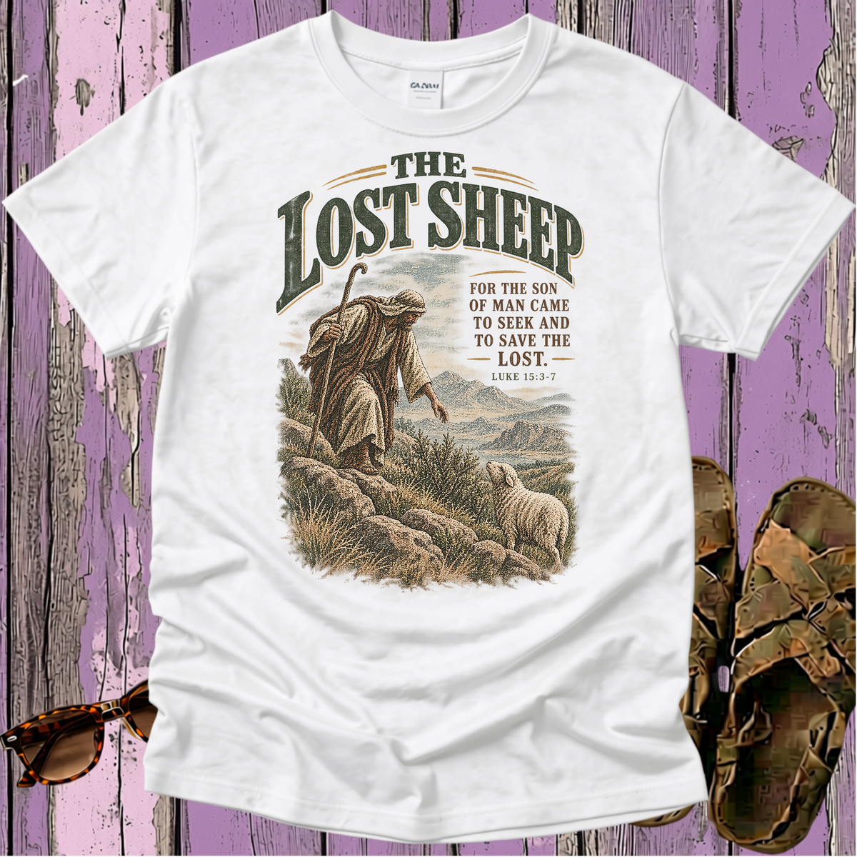 The Parable of the Lost Sheep - Christian T-Shirt