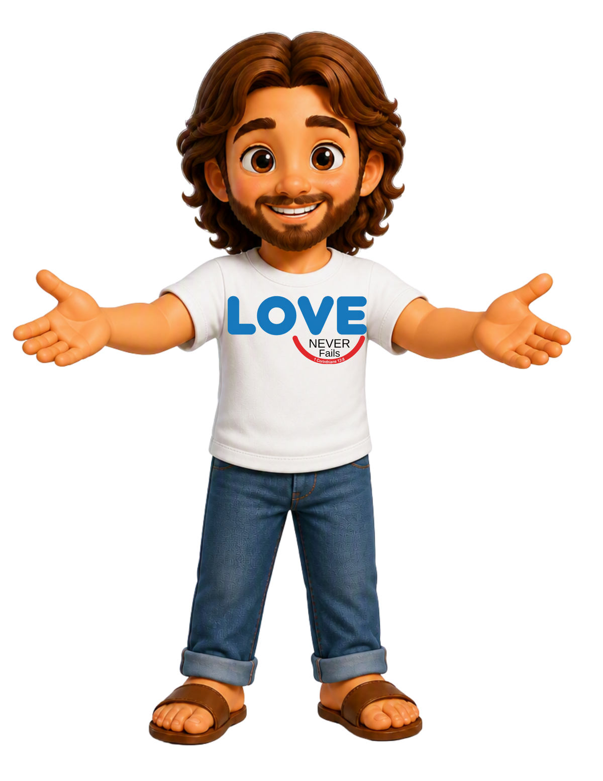 Love Never Fails Christian T-Shirt | 1 Corinthians 13:8 Faith Based Tee