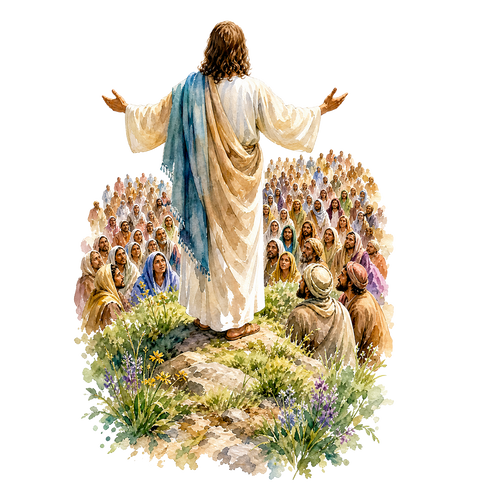 Sermon on the Mount Water Color TShirt