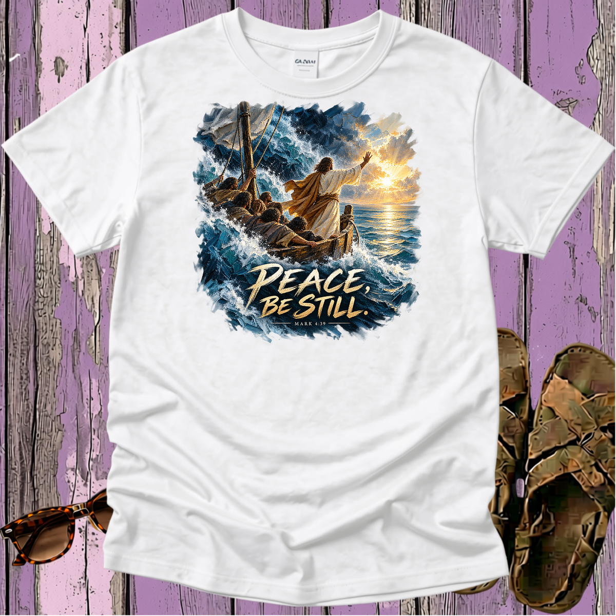 Peace Be Still - Miracles - Christian T-Shirt