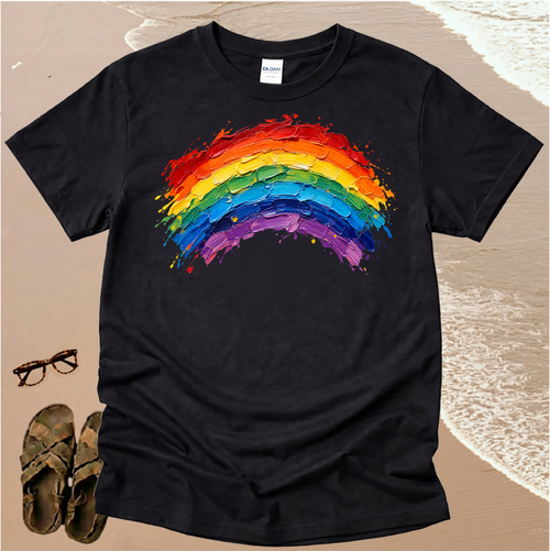 Broad Stroke Textured Rainbow - Christian T-Shirt