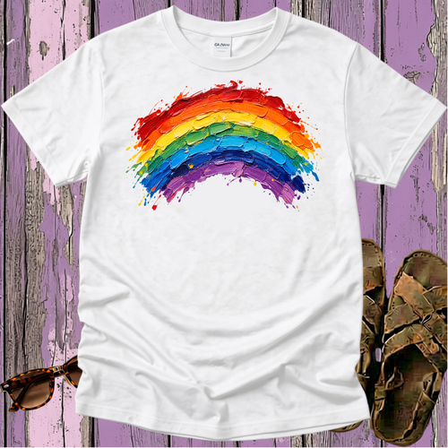 Broad Stroke Textured Rainbow - Christian T-Shirt