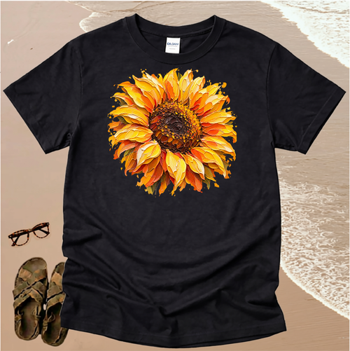 Broad Stroke Textured Sunflower - Christian T-Shirt