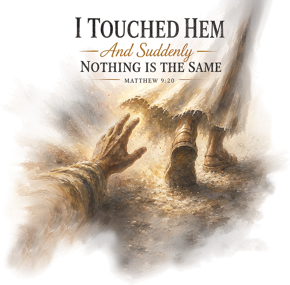 I Touched Hem Christian T-Shirt | Matthew 9:20 Faith & Healing Tee