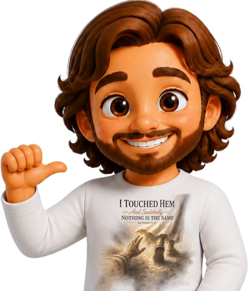 I Touched Hem Christian T-Shirt | Matthew 9:20 Faith & Healing Tee