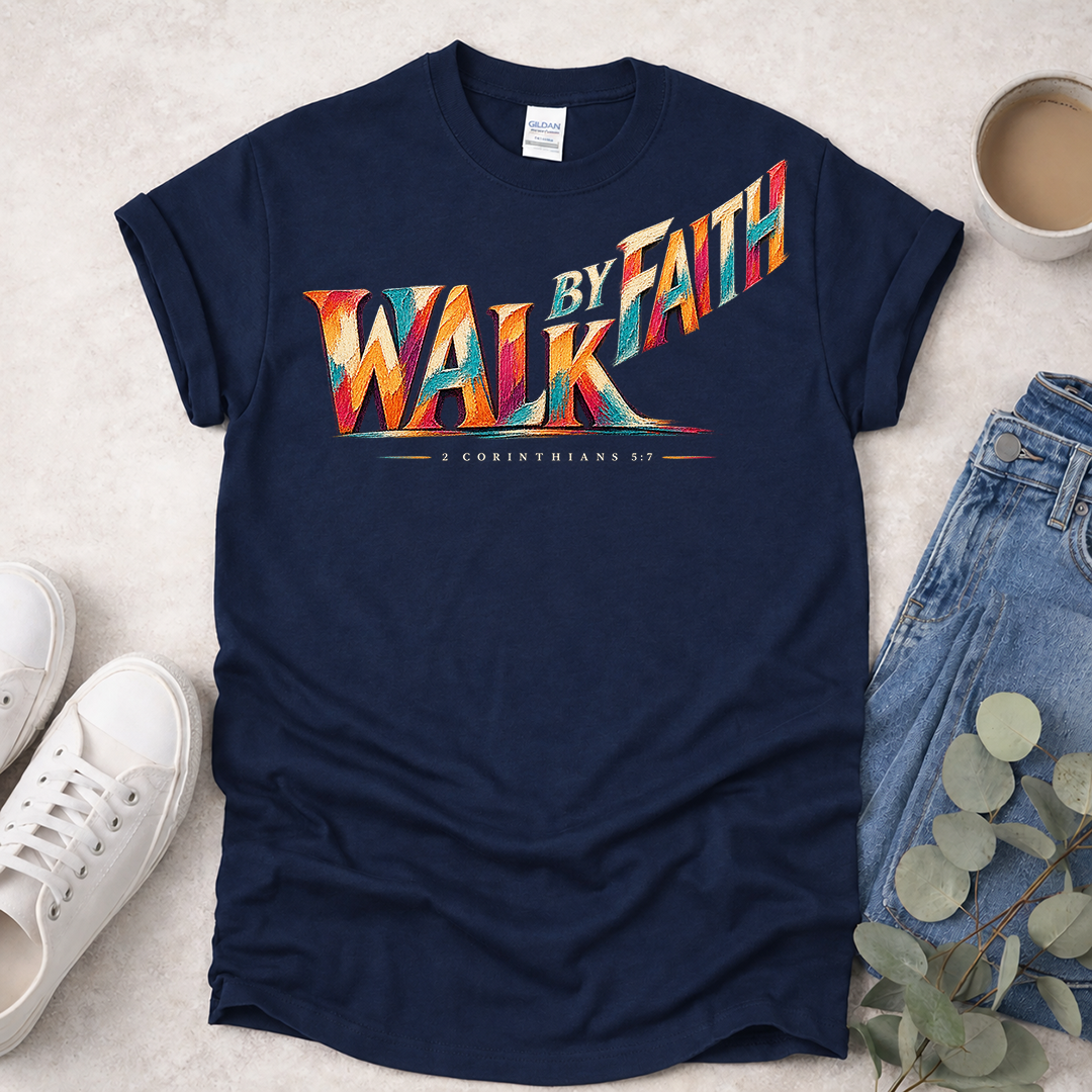 Walk by Faith - Christian T-Shirt