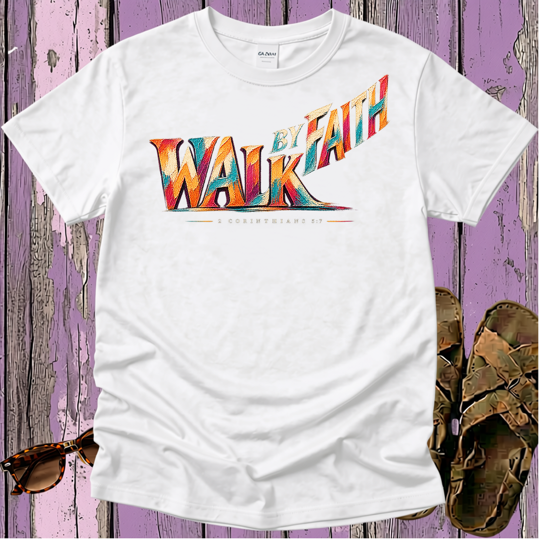 Walk by Faith - Christian T-Shirt